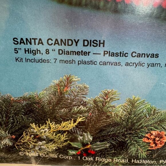 Bucilla Santa Candy Dish yarn art craft kit new never opened - Picture 9 of 9